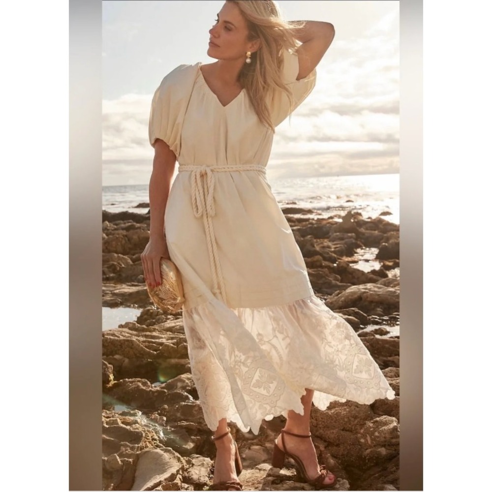 Tuckernuck x Studio McGee Juniper Maxi Dress Women's Medium Cream Lace NO BELT
